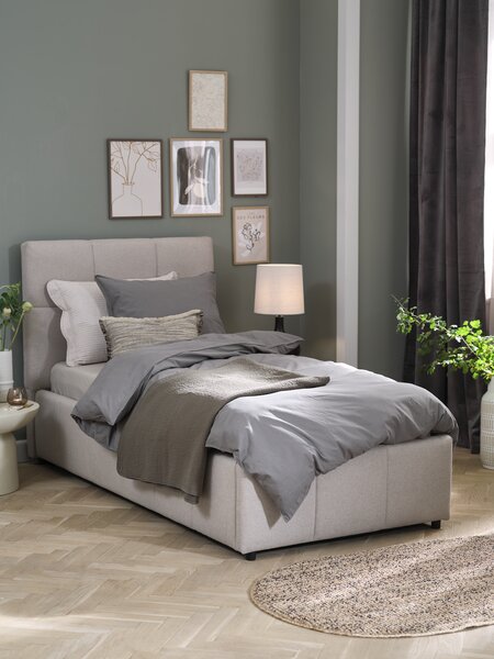 Estructura de cama VEMMELEV 90x190 tela beis