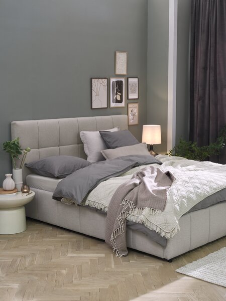 Cadre de lit VEMMELEV 160x200 tissu beige