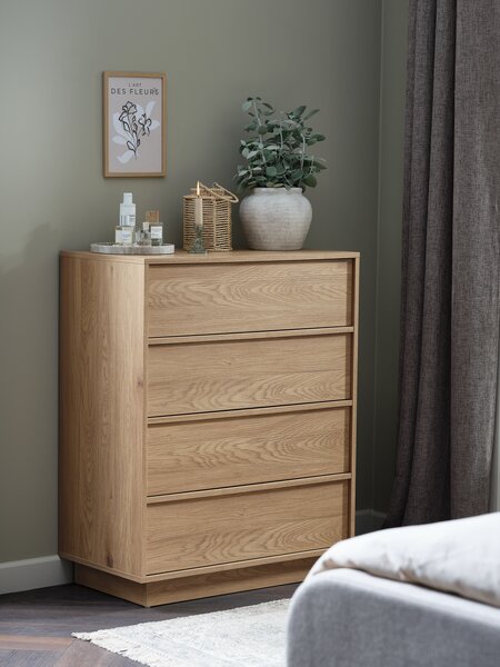 4 drawer chest TRANUM warm oak colour