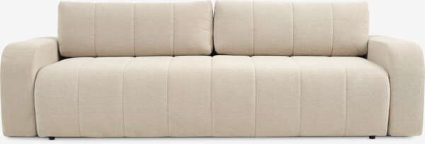 Sofa bed ORMSLEV 3 seater beige fabric