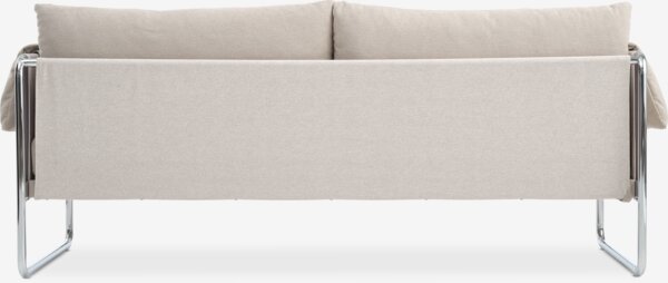 Sofa HEDEHUSENE 3 seater beige fabric/chrome