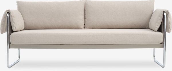 Sofa HEDEHUSENE 3 seater beige fabric/chrome