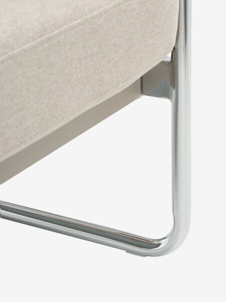 Sofa HEDEHUSENE 3 seater beige fabric/chrome