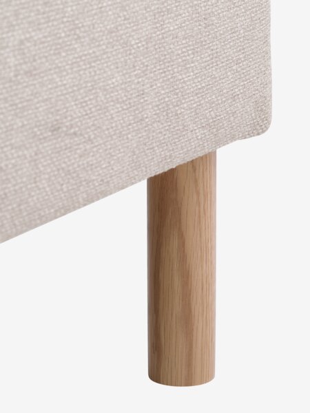 Hoekbank HELLERUP links beige stof/naturel eiken