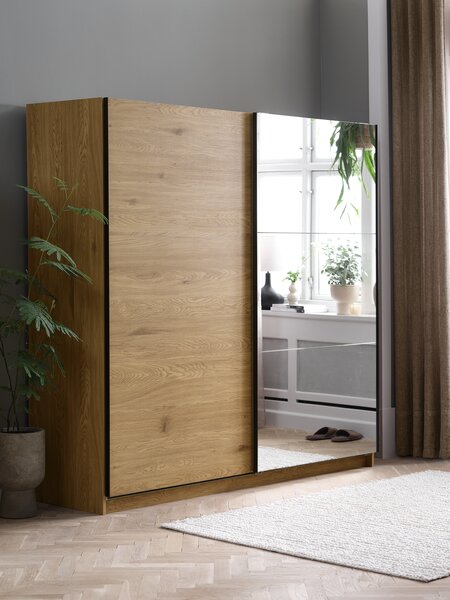Шафа RABERG 200x200см із дзеркалом теплий дуб