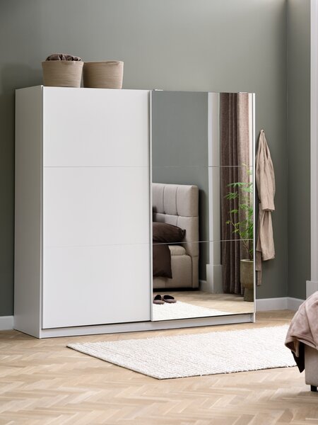 Шафа RABERG 200x201см із дзеркалом білий