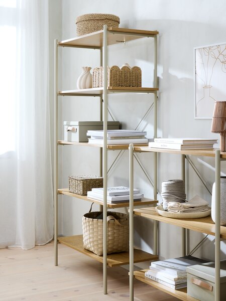 Scaffale VANDBORG 5 ripiani color rovere/beige