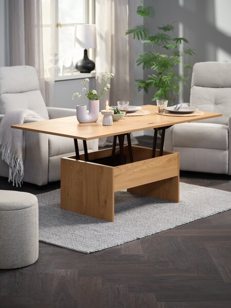 Tavolino VARDE L80/120 con piano a ribalta color rovere