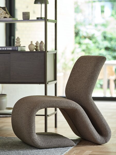Lounge chair GULDBJERG dark sand fabric