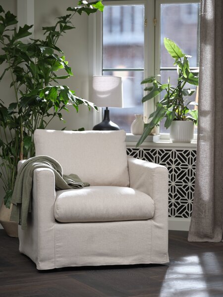 Poltrona LYNGAA fodera staccabile tessuto beige