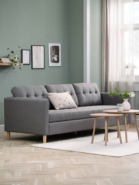 Sofa FALSLEV 3 seater grey fabric