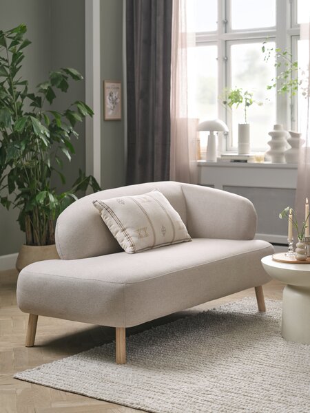 Sofa STADIL open-end left oval beige fabric