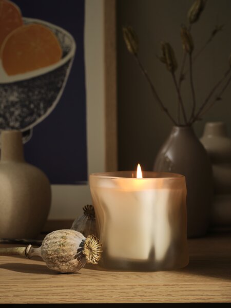 Scented candle FOLKVAR D8xH8cm beige