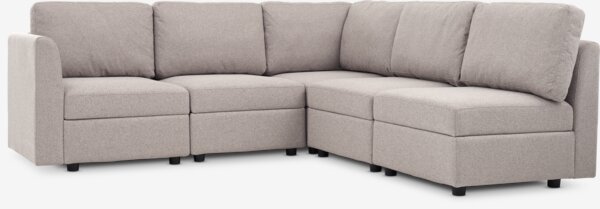Sofa modułowa OKSBY 5-m. otwarty ze schow. tkanina piaskowy