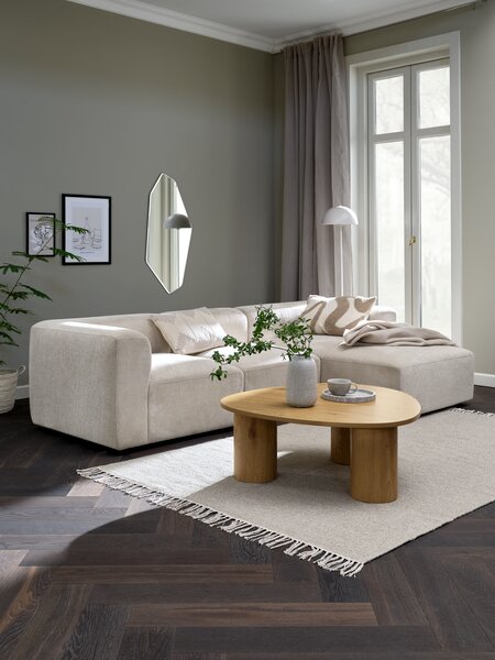 Divano componibileSKEJBY 3 posti chaiselongue tessuto sabbia