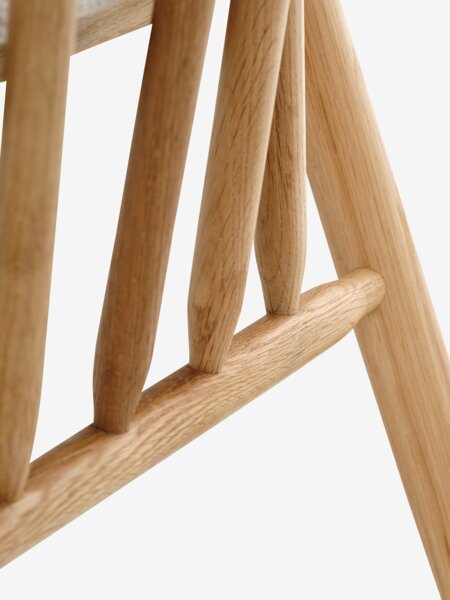 Spisestol LYKSBORG natur eik/offwhite stoff