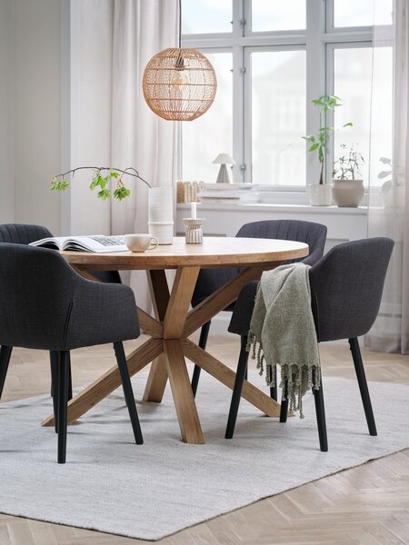 GRIBSKOV Ø120 Tisch eiche + 4 ADSLEV Stühle anthrazit