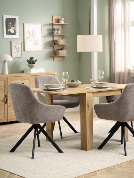 JUNGEN L80/160 Tisch eiche + 4 ROSTRUP Stühle sand