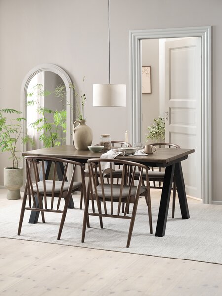 SANDBY L160 Tisch dunkle eiche + 4 LYKSBORG eiche