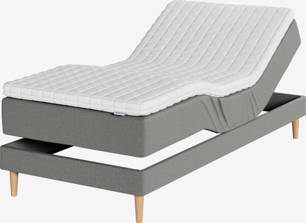Elevationsseng 80x200cm BJORSUND + KOLA grå-23 Fast