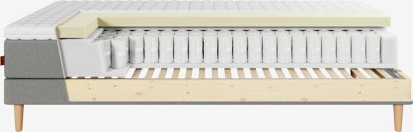 Elevationsseng 80x200cm JOSELVA + MURU grå-23 Medium