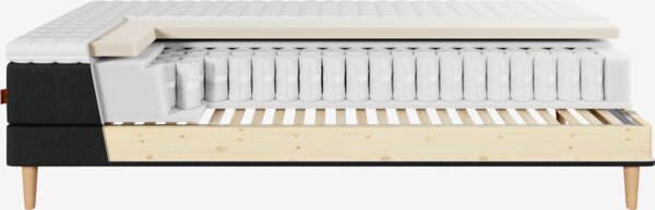 Elevationsseng 180x210cm JOSELVA + KOLA grå-40 Medium