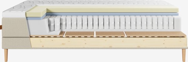 Elevationsseng 180x200cm KUPELVA + TOSEN sand-91 Medium