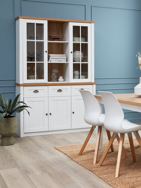 Top section MARKSKEL 2 doors white/oak colour