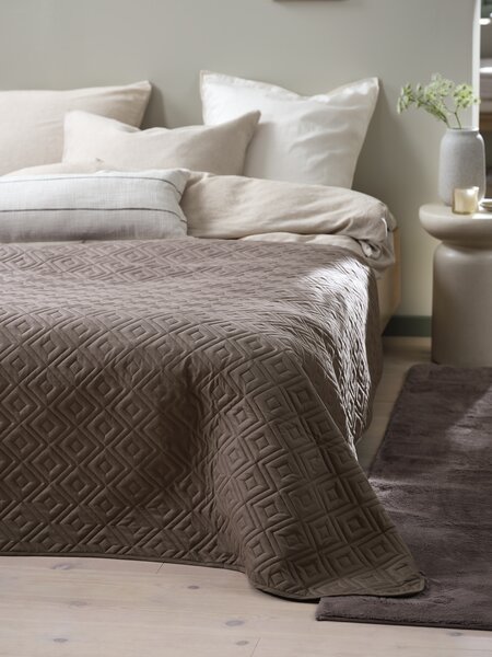 Tagesdecke ROSENTRE 160x220 sand dunkel