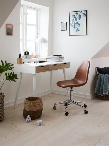 Desk PLOVSVAD 50x110 light oak colour/white