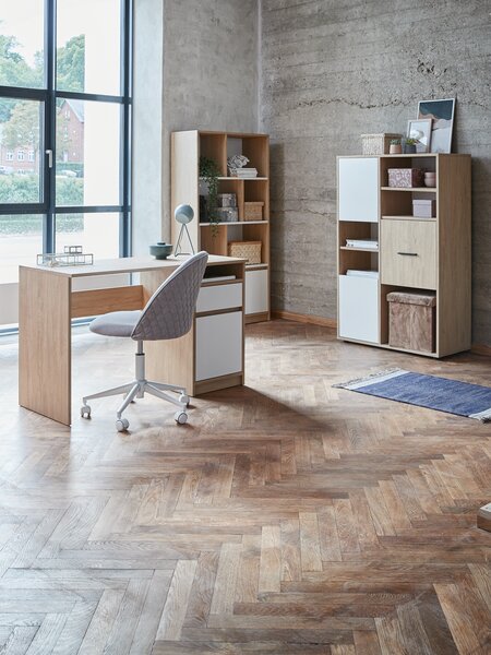 Písací stôl BILLUND 54x120 dubová farba/biela