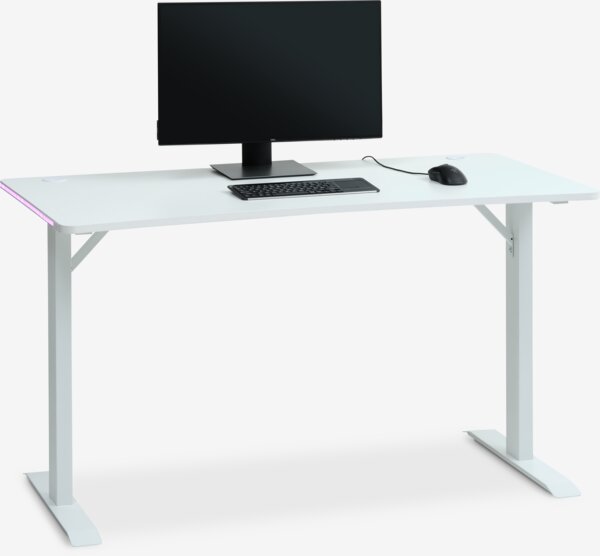 Herný stôl HALBJERG 65x135 s LED biela