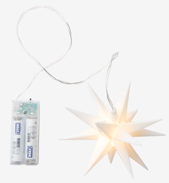 Julestjerne HALIT Ø12cm m/LED hvid