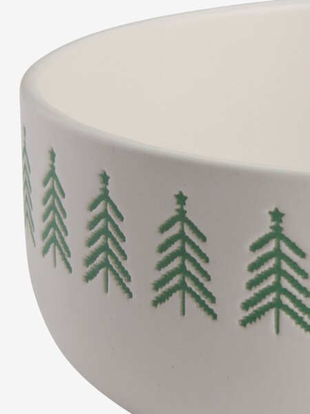 Schale FREKI Ø16xH6cm Steinzeug weiss und grün