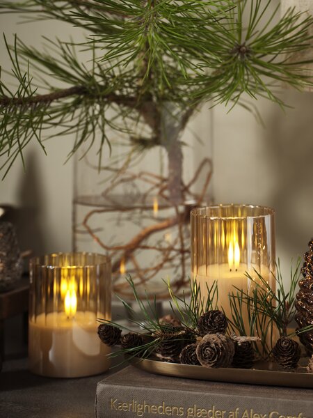 LED bloklys GLAM hvid/guld 3 stk/pk