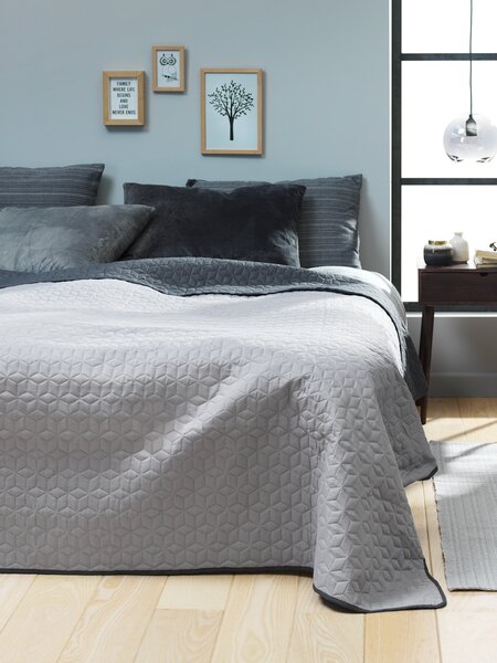 Bedspread ROSENTRE 240x260 grey