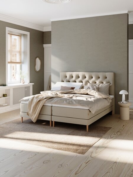 Elevationsseng 180x200cm KUPELVA + TOSEN sand-91 Medium