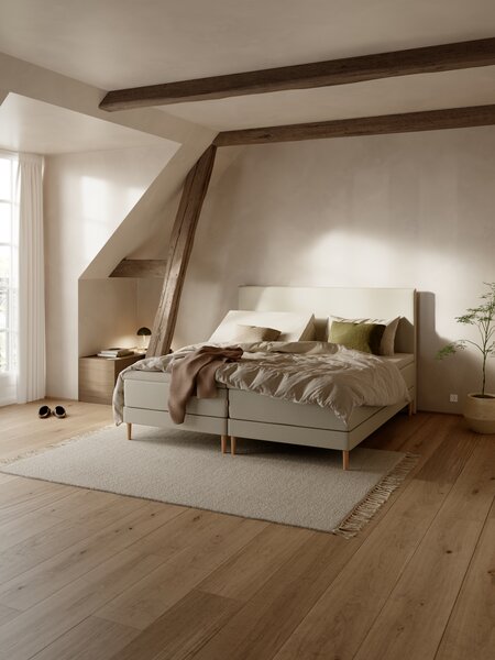 Elevationsseng 180x200cm KUPELVA + TOSEN sand-91 Medium