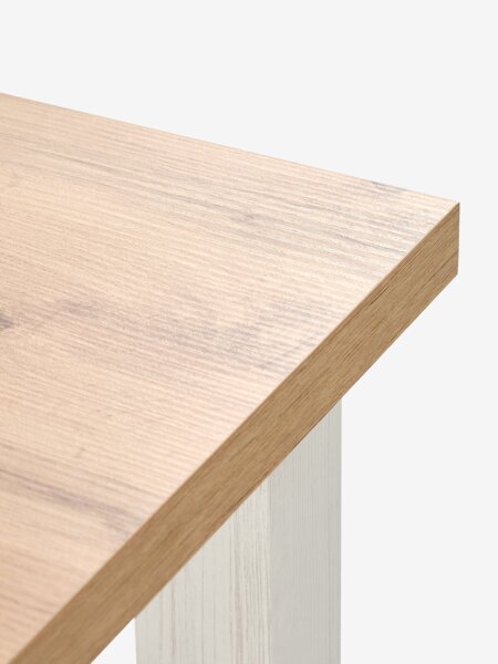 Trpezarijski sto MARKSKEL D150/193 bela/divlji natur hrast