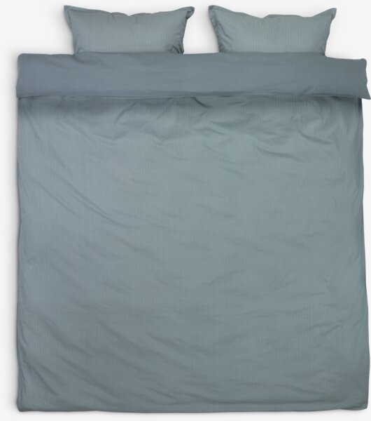 Completo copripiumino MARION Cotone lavato 240x220 blu polv.