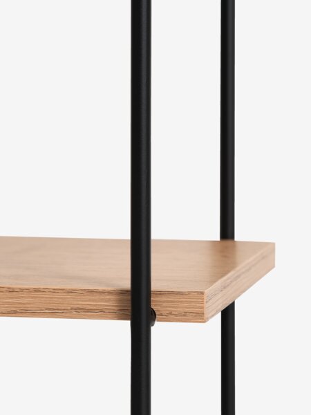 Zidna polica HEJSAGER 3 pol. crna/natur