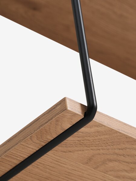 Zidna polica HEJSAGER 3 pol. crna/natur