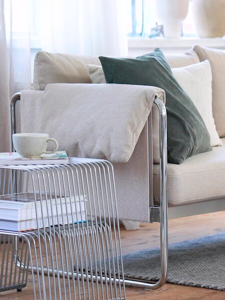 Sofa HEDEHUSENE 3 seater beige fabric/chrome