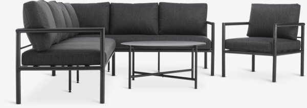 Lounge set TAERNABY 7pers. black
