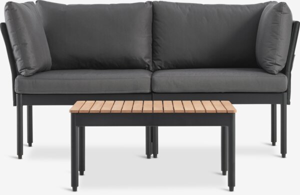 Modulloungesett BJORLI 2 seter svart