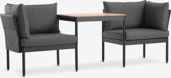 Modulloungesett BJORLI 2 seter svart