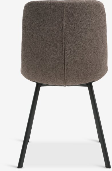 Dining chair MELBY light brown fabric/black