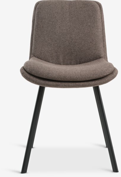 Dining chair MELBY light brown fabric/black