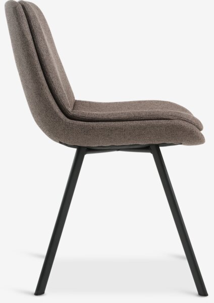 Dining chair MELBY light brown fabric/black