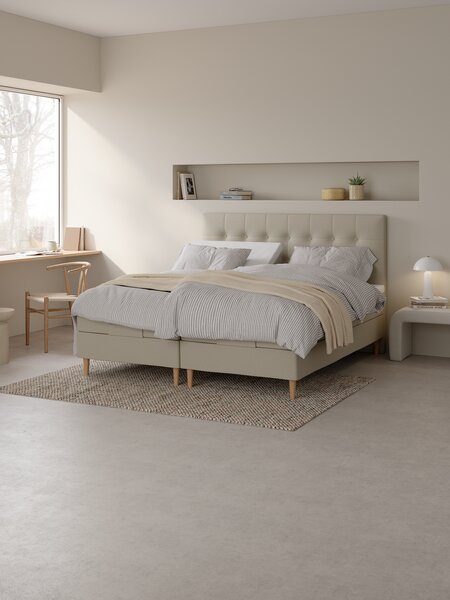 Elevationsseng 180x200cm TONDRA + VOLA sand-91 Medium Split